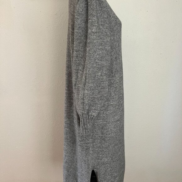 Grey Knit Sweater Maxi Dress with High Neck - Picture 7 of 9